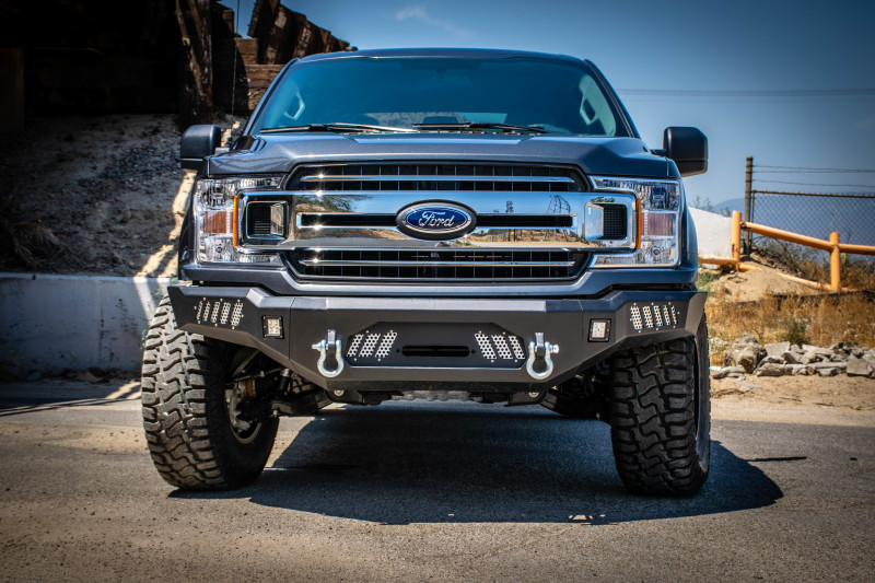 Ford F-150 Front Bumper - DV8 Offroad - Modular Design with Light Holes - Black - `18-`27